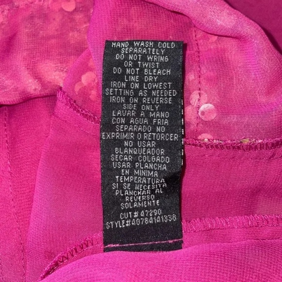 Rampage | Vintage Y2K 2000s Magenta Sheer Sequin Blouse, Size S - Picture 12 of 12